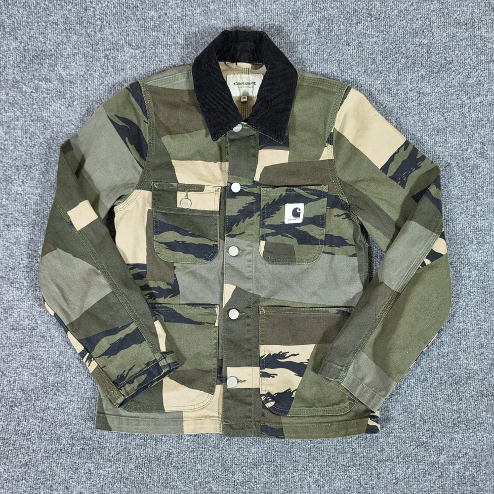 Carhartt WIP Womens Michigan Jacket Camo Mixed Print Chore Coat XS I029152
